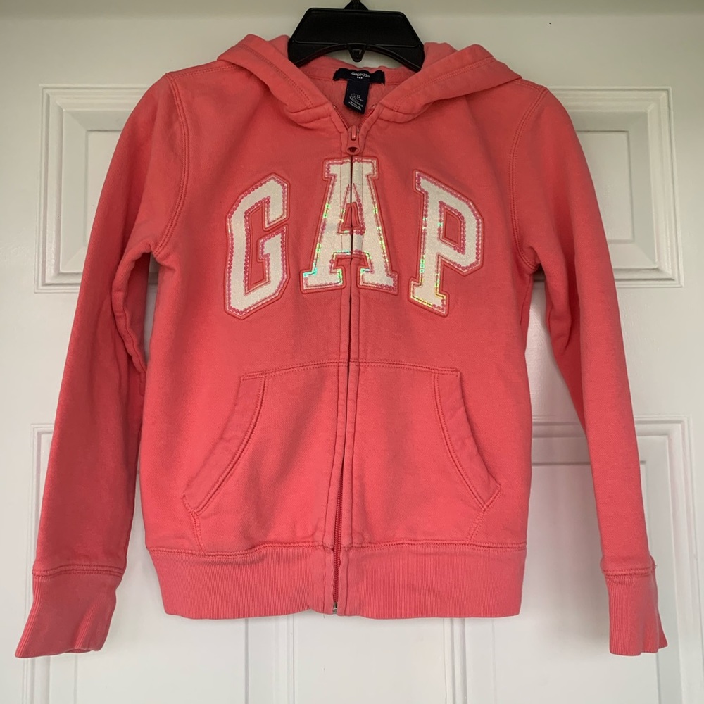 Gap Kids Hooded Jacket in Coral - size Medium - Picture 1 of 6